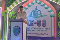 Bupati Mhd Fadhil Arief saat Memberikan Sambutan pada Kegiatan MTQ Ke-53 Tingkat Kecamatan Mersam tahun 2024 (Foto/Istimewa)